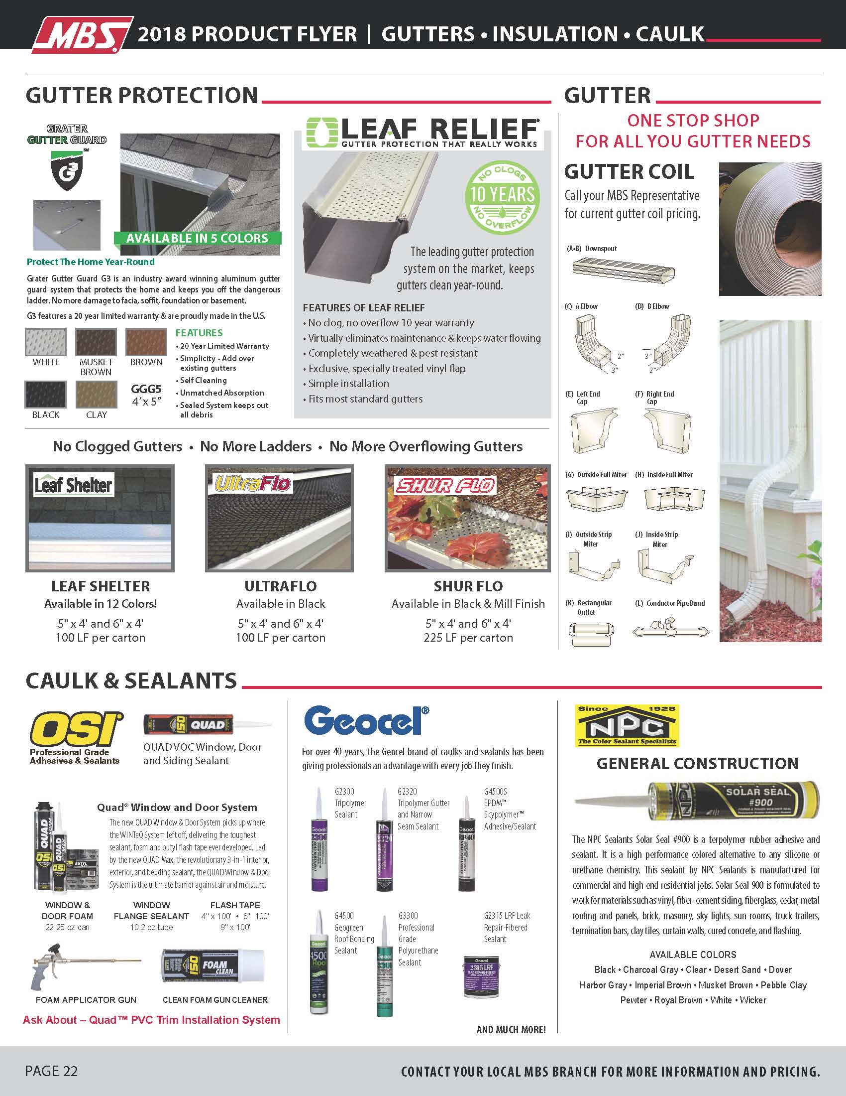 gutters, insulation, caulk flyer